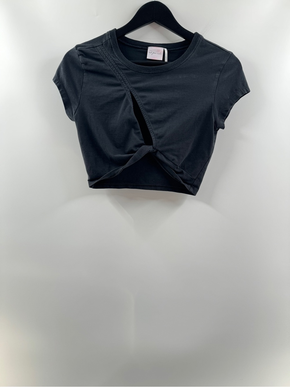 Urban Outfitters Out From Under Maxine Keyhole Twist Crop Top Black Medium